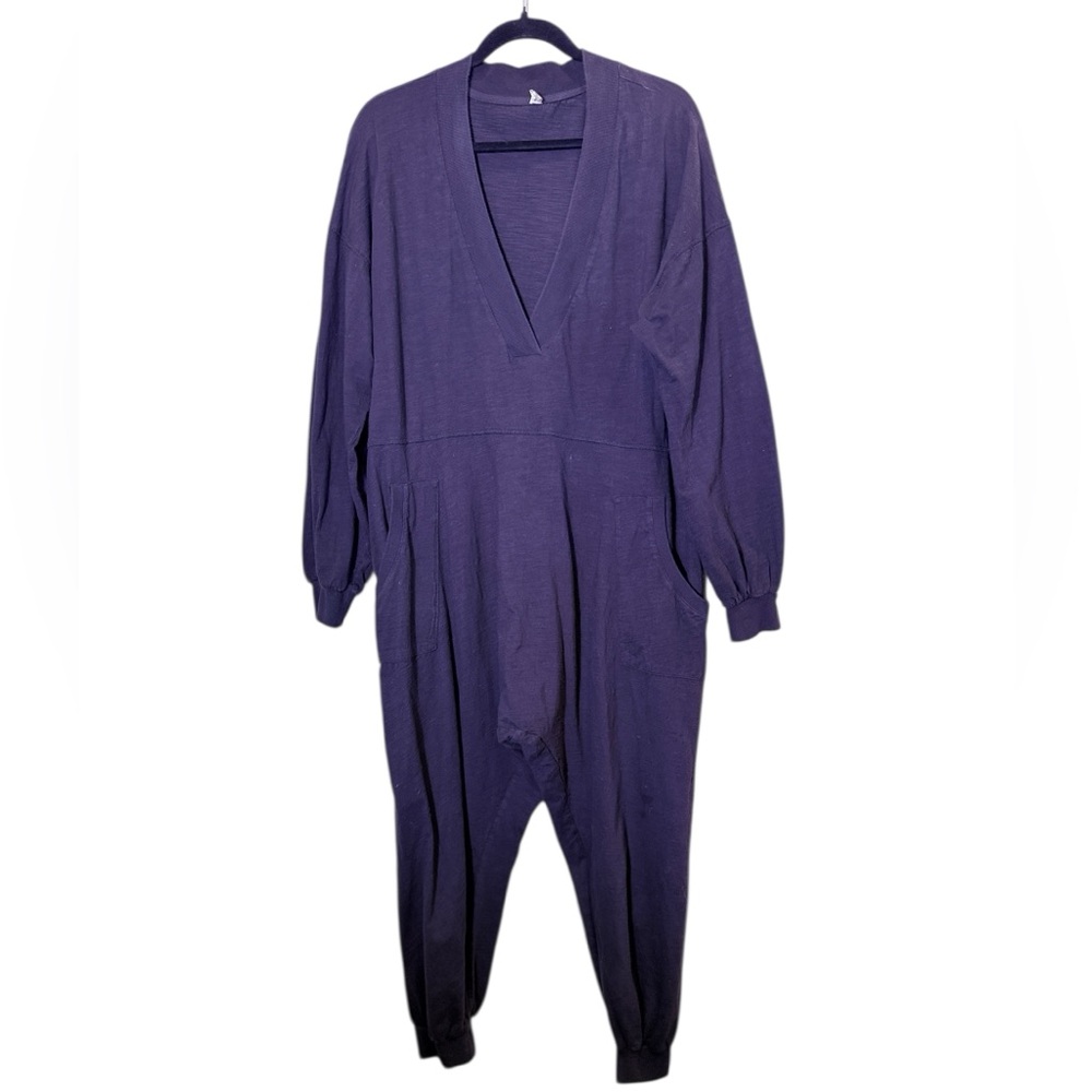 Free People Intimately Just Because Oversized Cotton Black Onsie Jumpsuit S